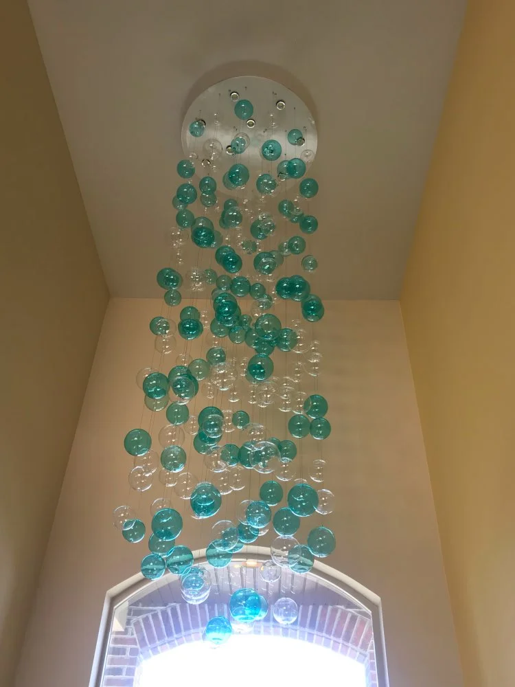 

Bubble Chandelier LED Round Crystal Chandelier Hot Sale Murano Glass for Living Room Staircase Art Decoration LED Bulbs E27 AC