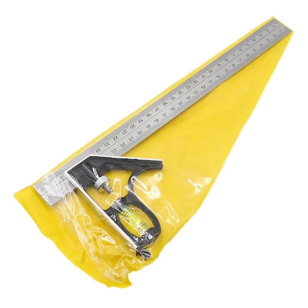 300Mm Adjustable Combination Square Angle Ruler 45 / 90 Degree With Bubble Level Multifunctional Gauge Measuring Tools - купить по