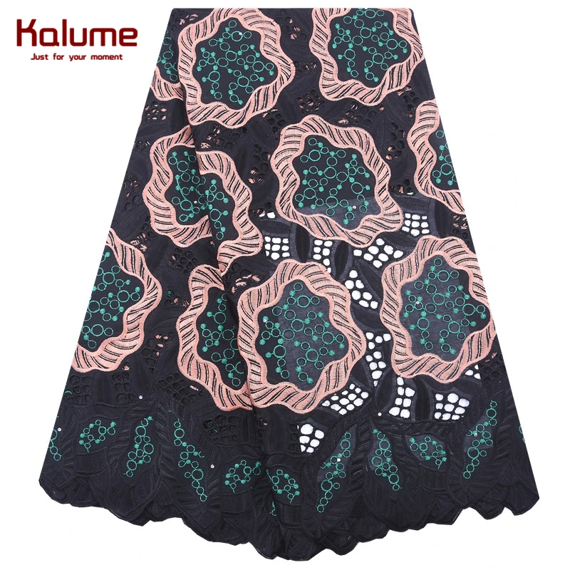 

Kalume African Dry Lace Fabric Embroidery Nigerian Hole Swiss Voile Lace In Switzerland With Stones For Nigerian Dress Sew F1966