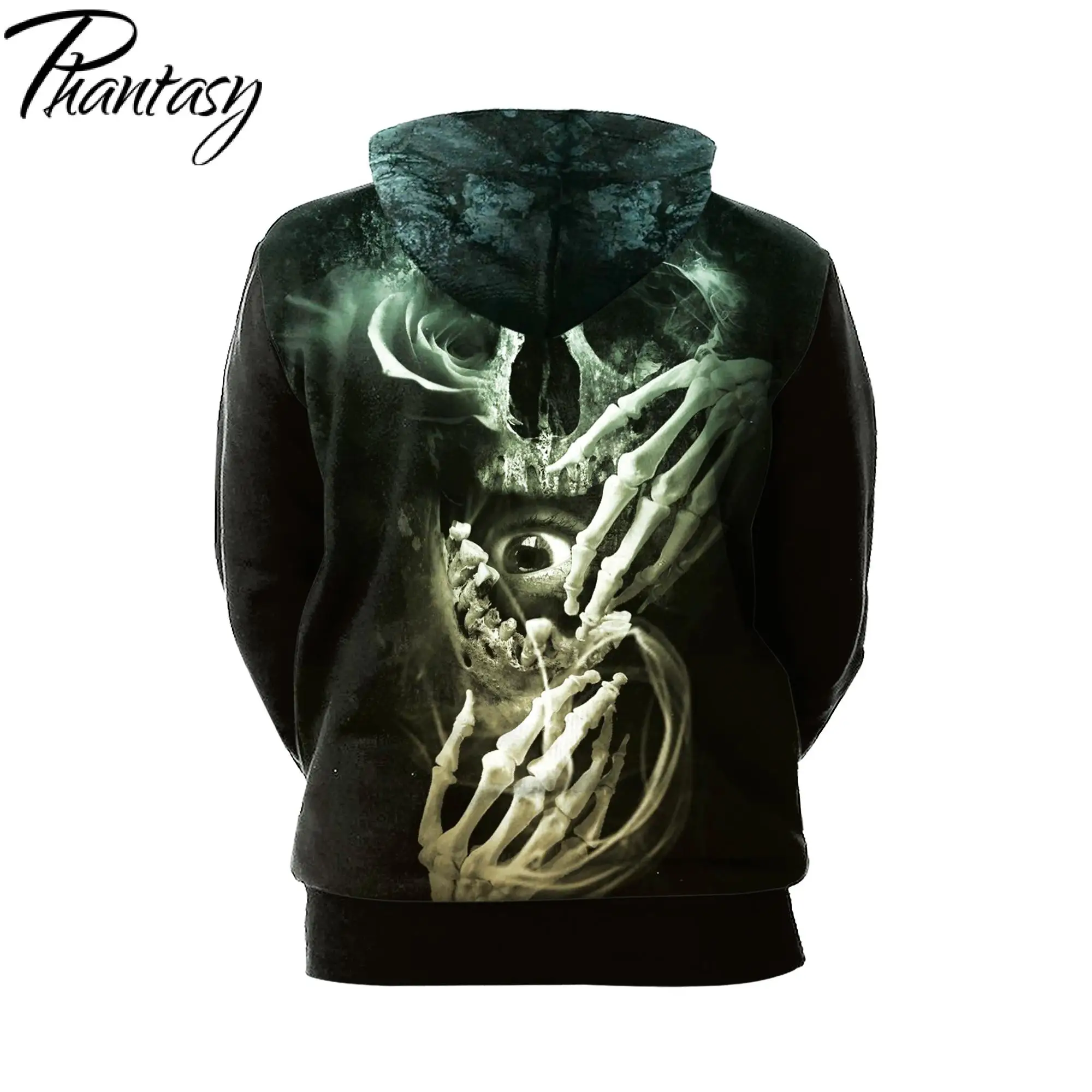 Толстовки Phantasy с принтом скелета верхняя одежда капюшоном для вечеринки свитшот