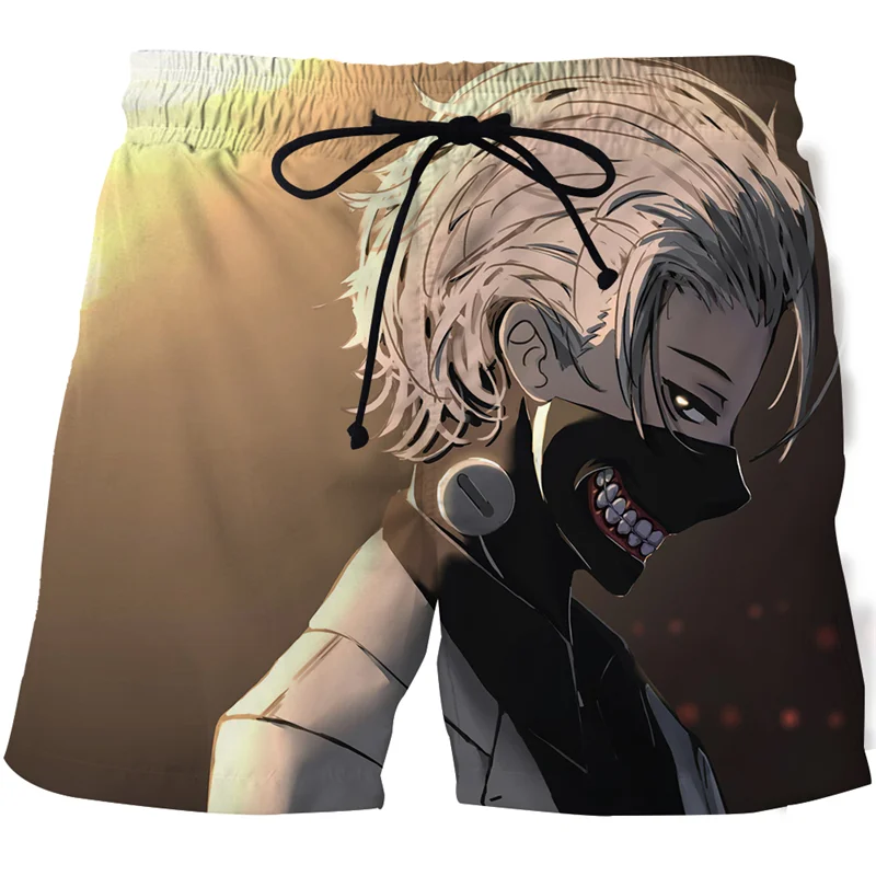 

Summer Beach Shorts Tokyo Ghoul 3D Printing Street Men's Resort Shorts Anime Quickly Dry Sport Biker Shorts Cheers Funny Clothes