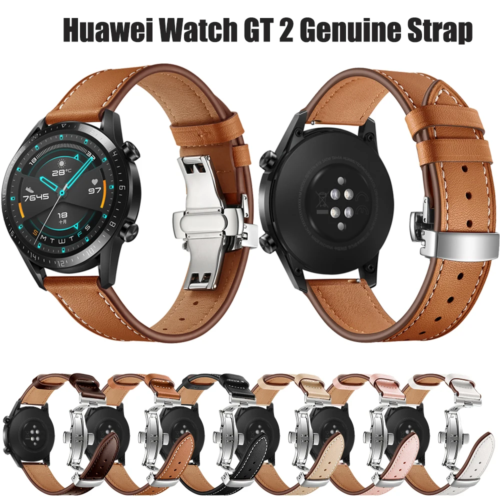 Ремешок из натуральной кожи для Huawei Watch GT 2 браслет наручных часов 22 мм|Ремешки