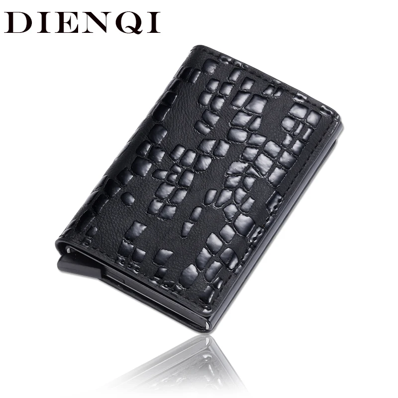 

DIENQI Rfid держатель для карт мужские кошельки сумка для денег Мужской винтажный черный короткий кошелек для монет 2020 маленький кожаный Смарт Т...