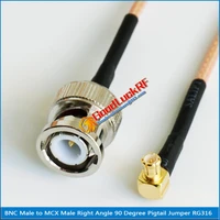 1x pcs high quality mcx male right angle 90 degree to bnc male plug rg316 pigtail jumper cable low loss