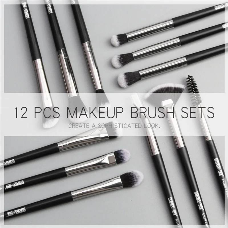 12PCS Luxury Makeup Brushes Set Professional Make up Brush Blusher Eyeshadow Blending Eyeliner Eyebrow Brush For Makeup Tool