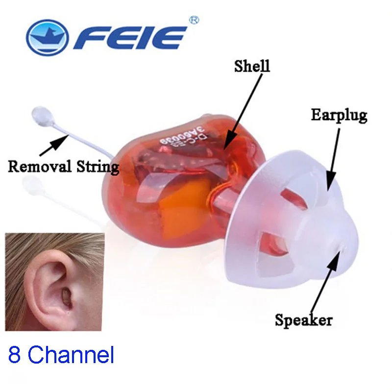 

S-17A 8 Channel Invisible CIC Programmable Hearing Aid Digital Portable Audiphones Sound Amplifier Ear Aids whistling prevent