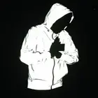 Ветровка Светоотражающая для мужчин и женщин, Повседневная Уличная одежда в стиле хип-хоп, с капюшоном, блестящая куртка в стиле Харадзюку, 3 м, осень