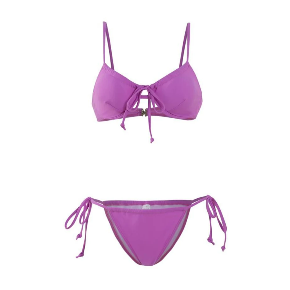 Новинка 2020 соблазнительное бикини Женский однотонный дизайнерский комплект