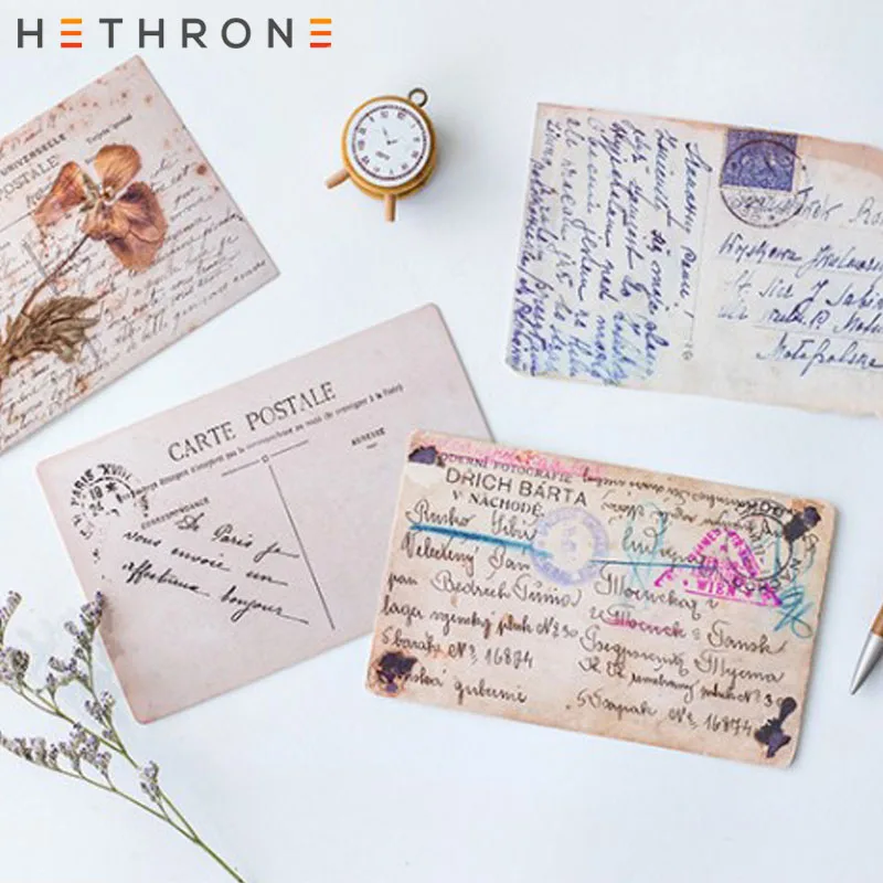 Hethrone 30 шт. классическая ретро крафт-бумага открытка винтажная мини-открытка
