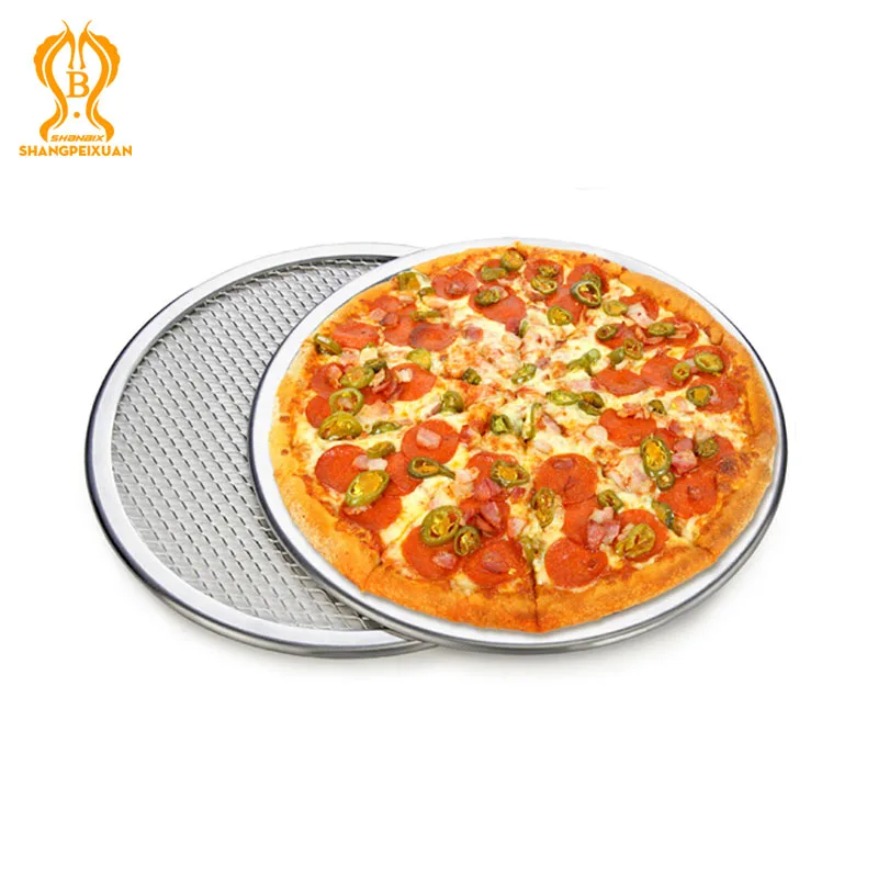 New High Quality 6 to 22 inch Seamless Aluminum Mesh Pizza Pan Baking Screen Round Metal Pizza Net Oven Accessories Bakeware