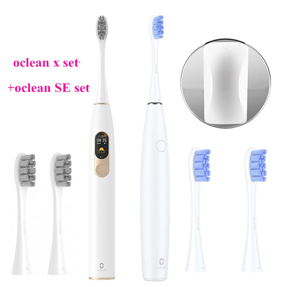 Oclean X sonic электрическая зубная щетка обновленная для взрослых Водонепроницаемая ультра звуковая автоматическая зубная щетка перезаряжаемая через USB - Color: oclean x Add se set