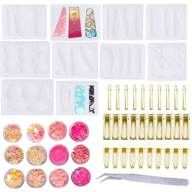 

53 шт DIY заколки силиконовые формы для эпоксидной смолы Сделай Сам DIY бигуди для волос Pin Ювелирные изделия для литья цинковых сплавов заколки...