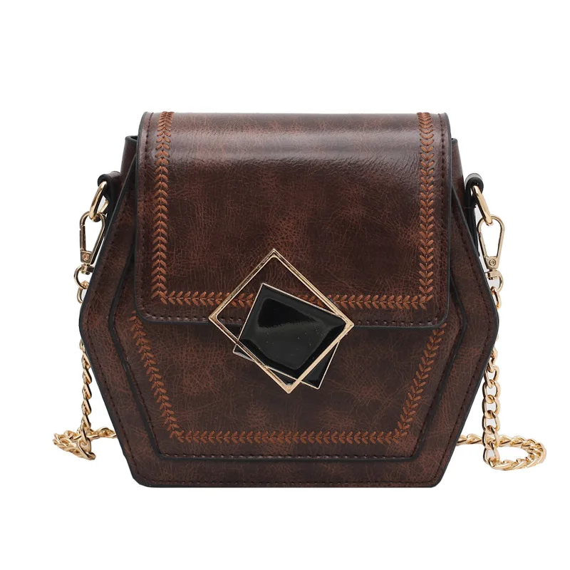 

Female Soft PU Leathere Design Fashion Retro Bags Chain Crossbody Small Square Bag Women 2021 Summer Personality Shoulder Bag