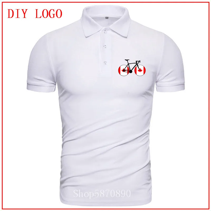 2020 Мужская рубашка поло с коротким рукавом канадским флагом велосипедная