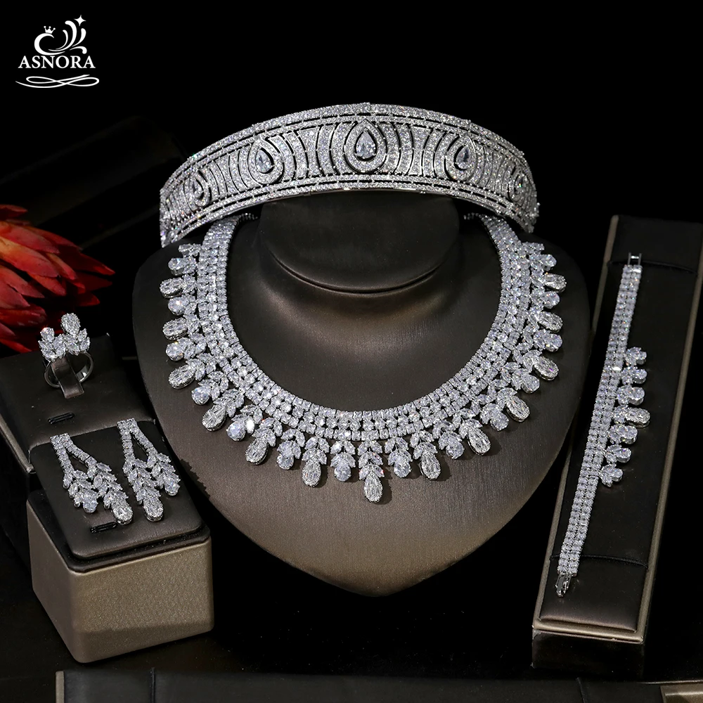

ASNORA 5 Роскошные подарки свадебный комплект ювелирных изделий, женский свадебный комплект ювелирных изделий, Дубай Свадебные ювелирные изде...