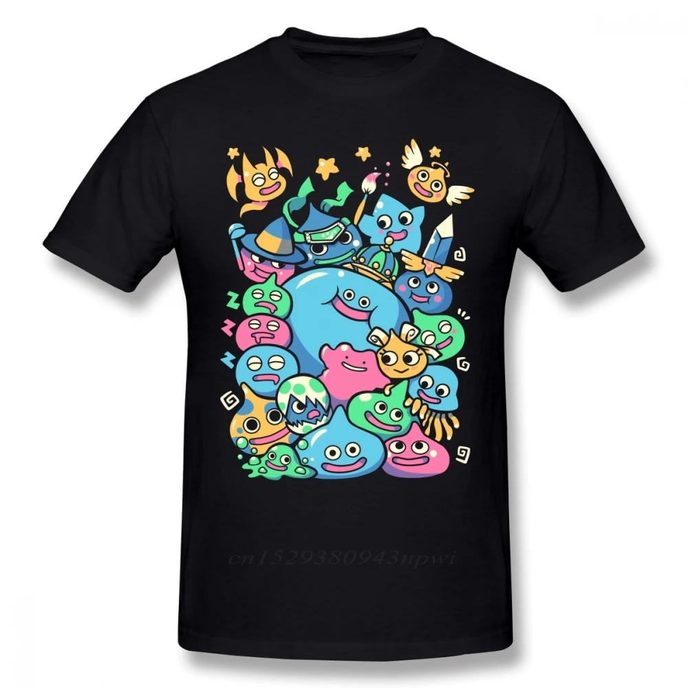 Camiseta de Dragon Quest para hombre, camiseta de Slime para fiesta, playera divertida de 100% algodón con estampado, camiseta de manga corta de gran tamaño
