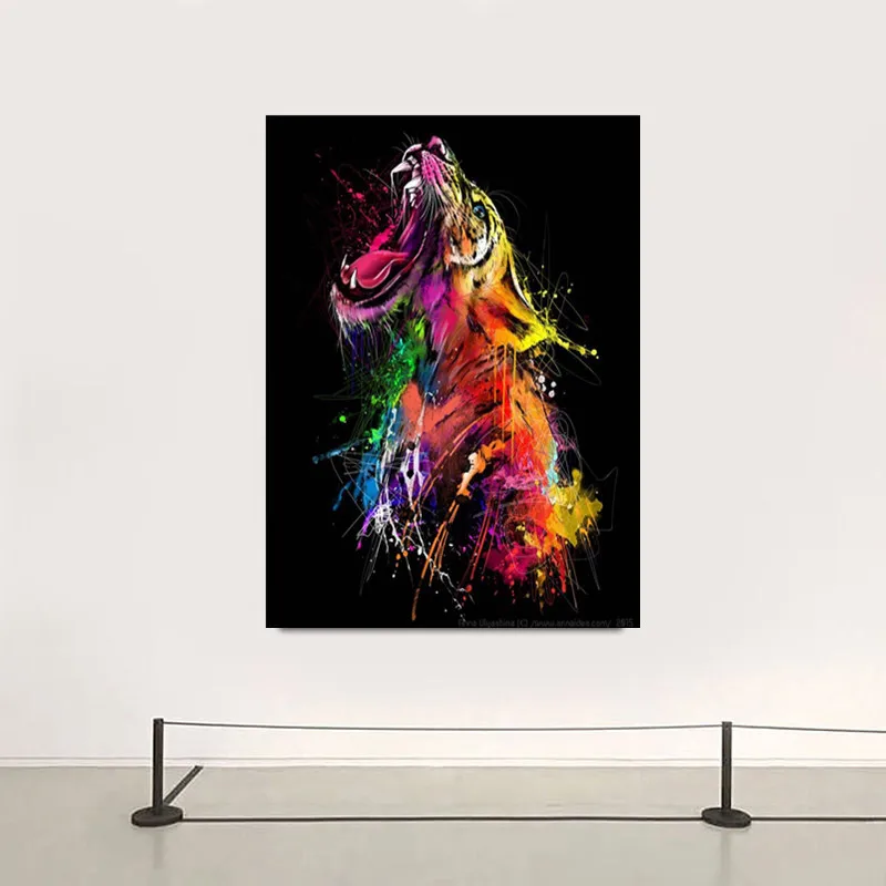 

Modern Colorful Graffiti Tiger Animal Wall Art Painting Abstrat Decor on Canvas Poster and Prints Home Decoration