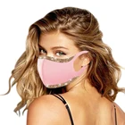 Модная блестящая однотонная шелковая хлопковая эластичная маска для ушей с блестками, противопылевые маски для рта, Моющиеся Многоразовые уличные Чехлы для лица