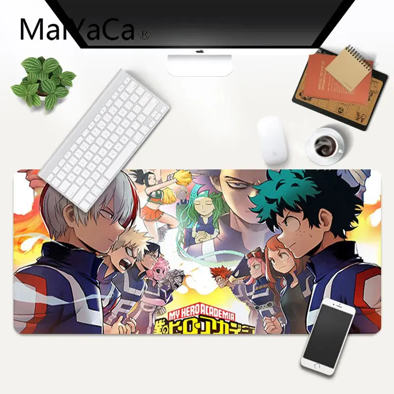 

MaiYaCa My Hero Academia mouse mat high quality DIY picture with edge locking Gaming Mouse Mat xl xxl 600x300mm for dota2 cs go