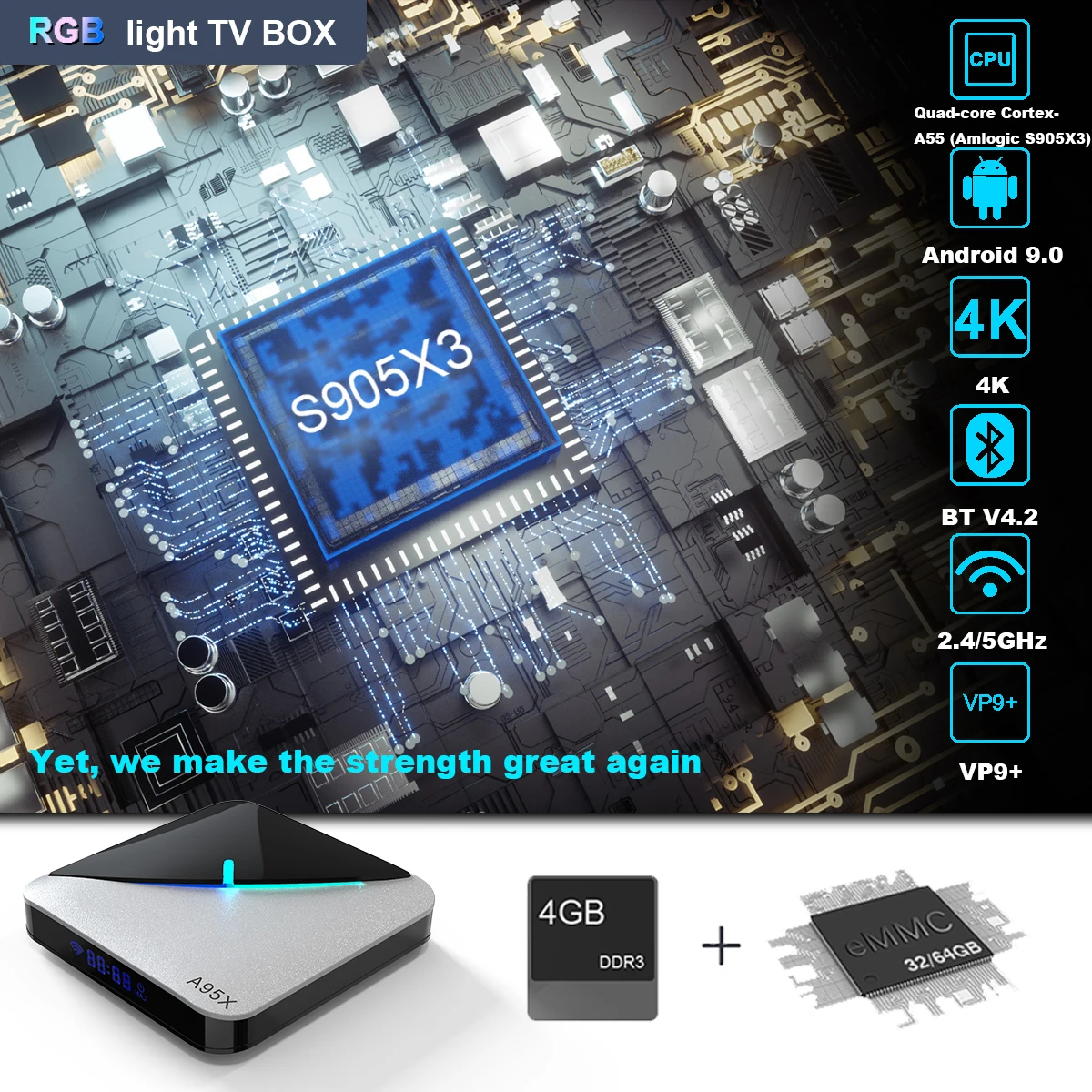 A95x F3Air Смарт ТВ приставка Android 9,0 ТВ приставка S905 x3 4G 64G 8 k четырехъядерный телеприставка медиаплеер Поддержка IP tv PK X96 MAX HK1MAX