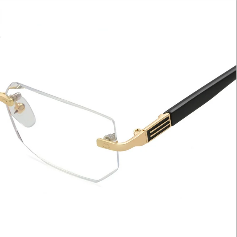 

Anti Blue Ray Reading Glasses Women Dimond Cutting Rimless Eyewear Men Anti Fatigue Hyperopia Presbyopic Glasses +1.5