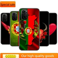 portuguese flag phone case for xiaomi redmi poco f1 f2 f3 x3 pro m3 9c 10t lite nfc black cover silicone back prett mi 10 ultra