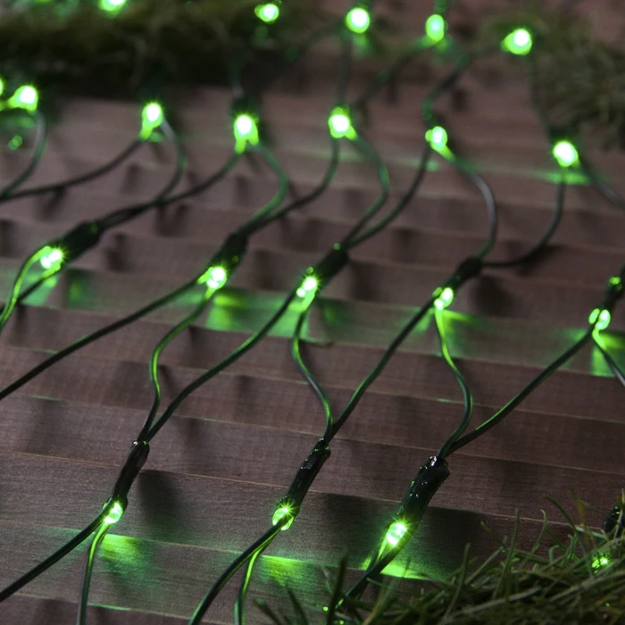 Гирлянда "Сеть" уличная УМС 2 х 1.5 м 3W LED-192-220V нить тёмная свечение зелёное |