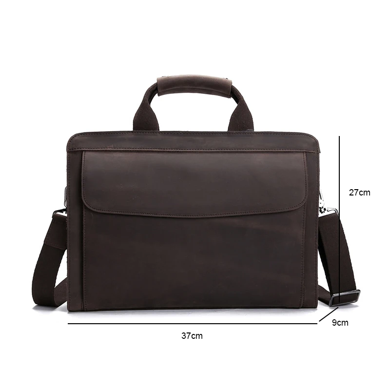 

YourSeason 2021 New Retro Genuine Leather Briefcase Crazy Horse Men Shoulder Messenger Business Bags Large Capacity