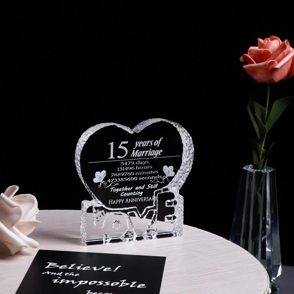 Подарок на годовщину свадьбы лазерная резная кристаллическая рамка K9 2D подарок