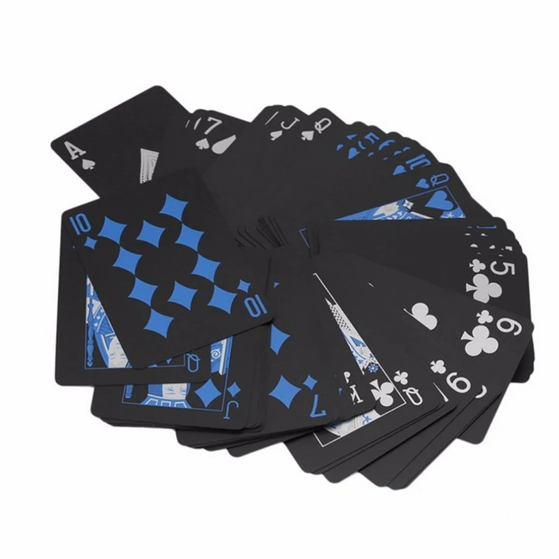 

Waterproof PVC Pure Black Magic Box-packed Plastic Playing Cards Set Deck Poker Classic Magic Tricks Tool
