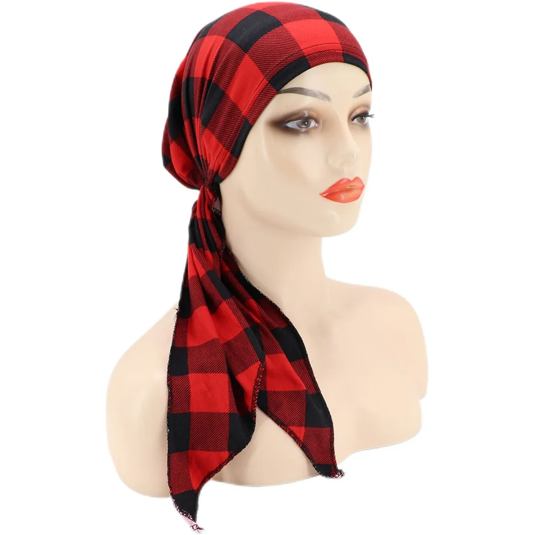 

Women's Modal Cotton Stretch Headscarf Hat Braids Baotou cap Hooded Chemotherapy Hats Muslim Headscarves Hair Accessories