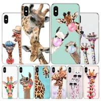 cute cartoon giraffe animal cover phone case for apple iphone 11 12 13 pro xr x xs max 7 8 6 6s plus mini 5s se print shell