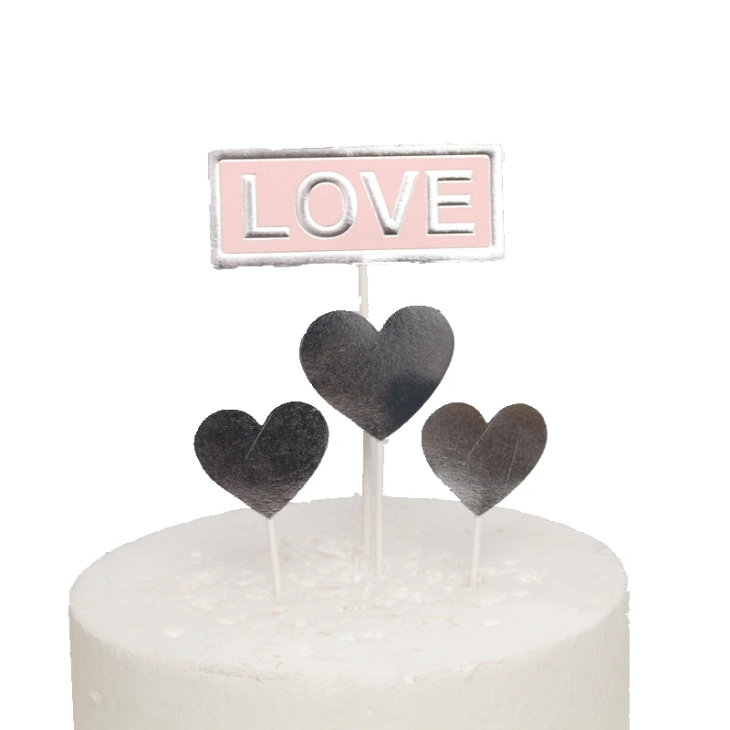 4 шт./компл. золотистая Серебристая звезда в форме сердца черная розовая