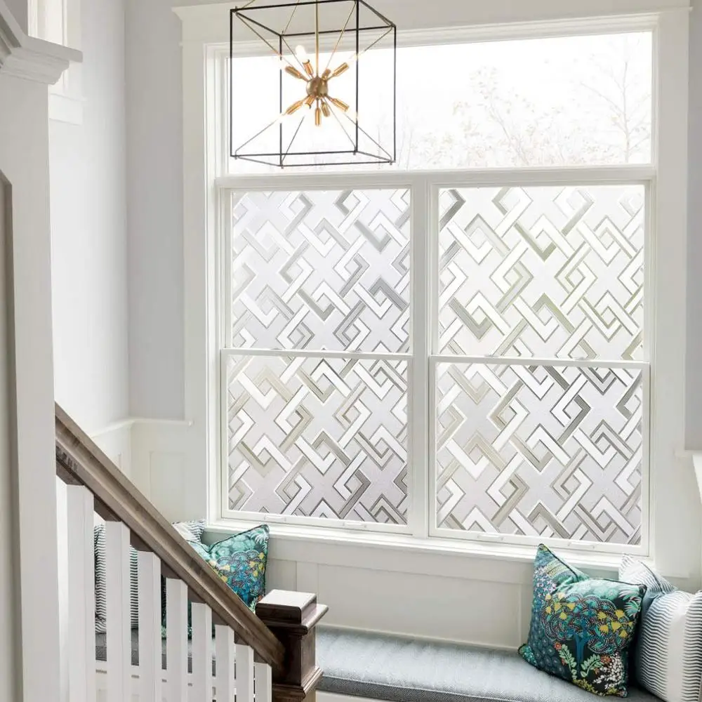 

LUCKYYJ Decorative Film Privacy Window Film Anti-UV Removable Static Cling Glass Film Vinyl Self-adhesive Window Sticker