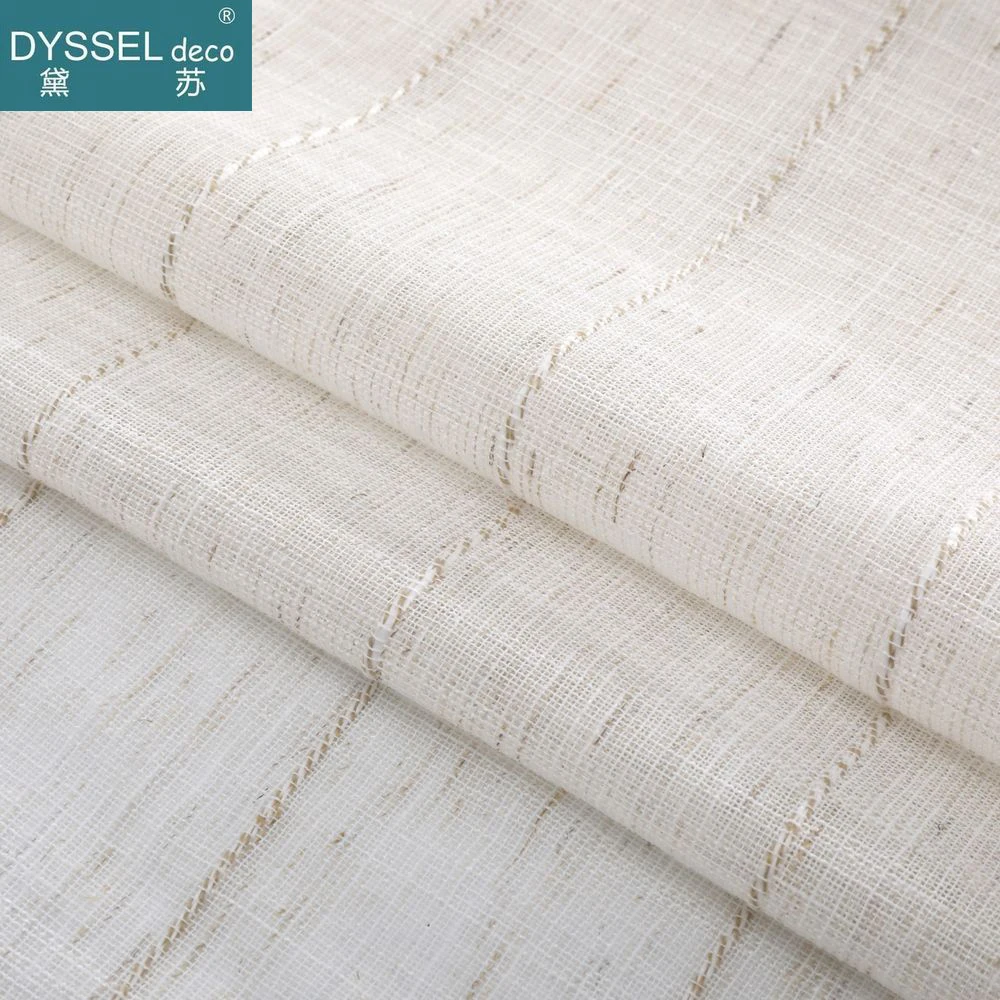 Элегантные тюлевые люверсы из натуральной льняной ткани в полоску тюль