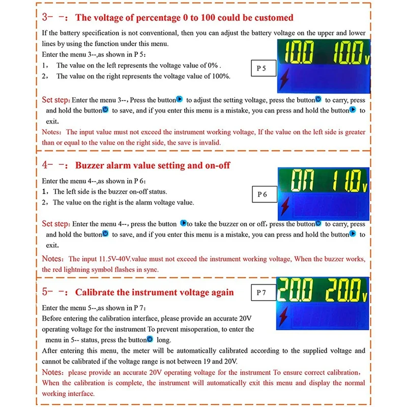 

Battery Meter Monitor with Low Voltage Buzzer Alarm 10-100V Digital Battery Capacity Tester Battery Meter