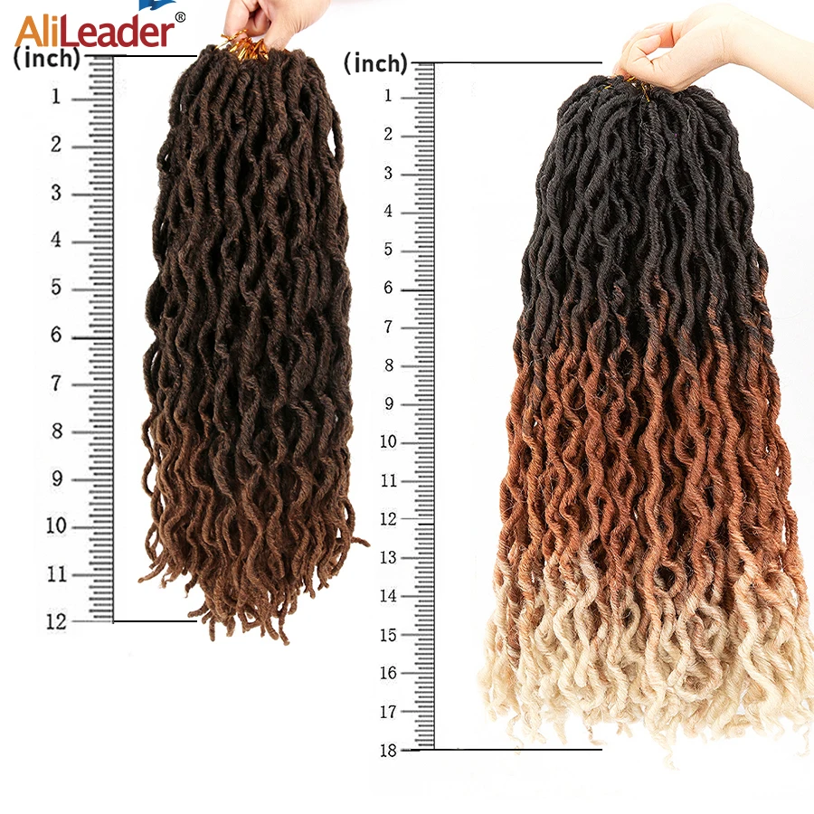 AliLeader Faux Locs Curly на крючках косички 12 18 дюймов мягкий натуральный черный 99J