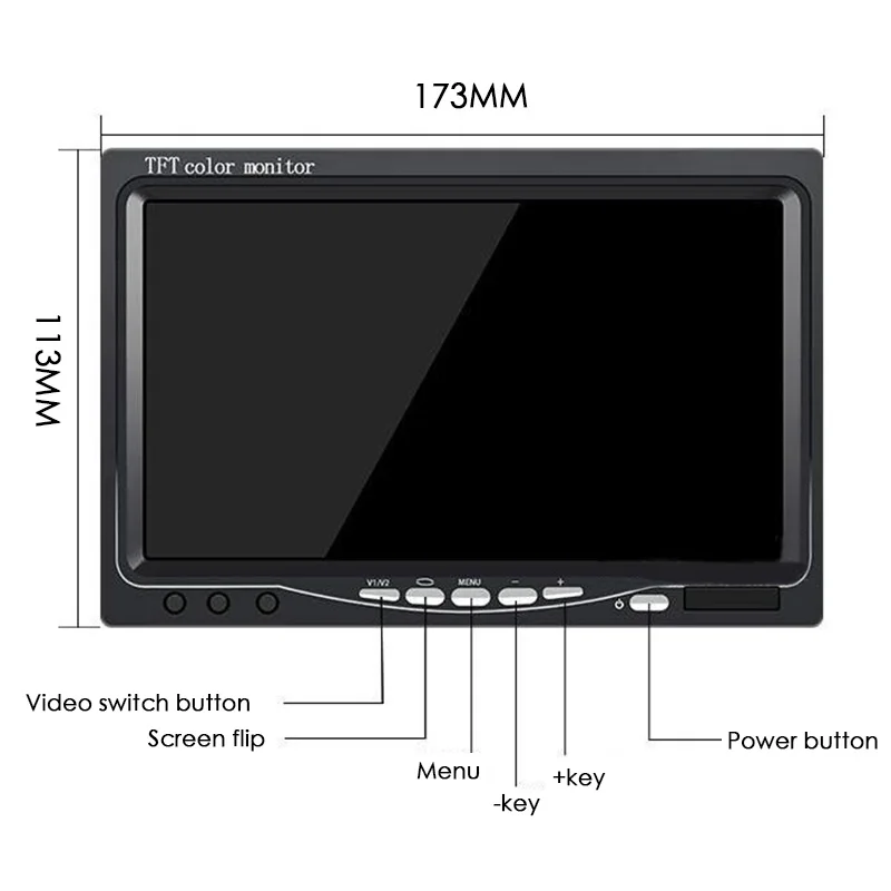 7 дюймов TFT lcd автомобильный монитор 16: 9 800x480 экран Проводная камера обратная камера для автомобиля зеркало заднего вида Мониторы поддержка DVD