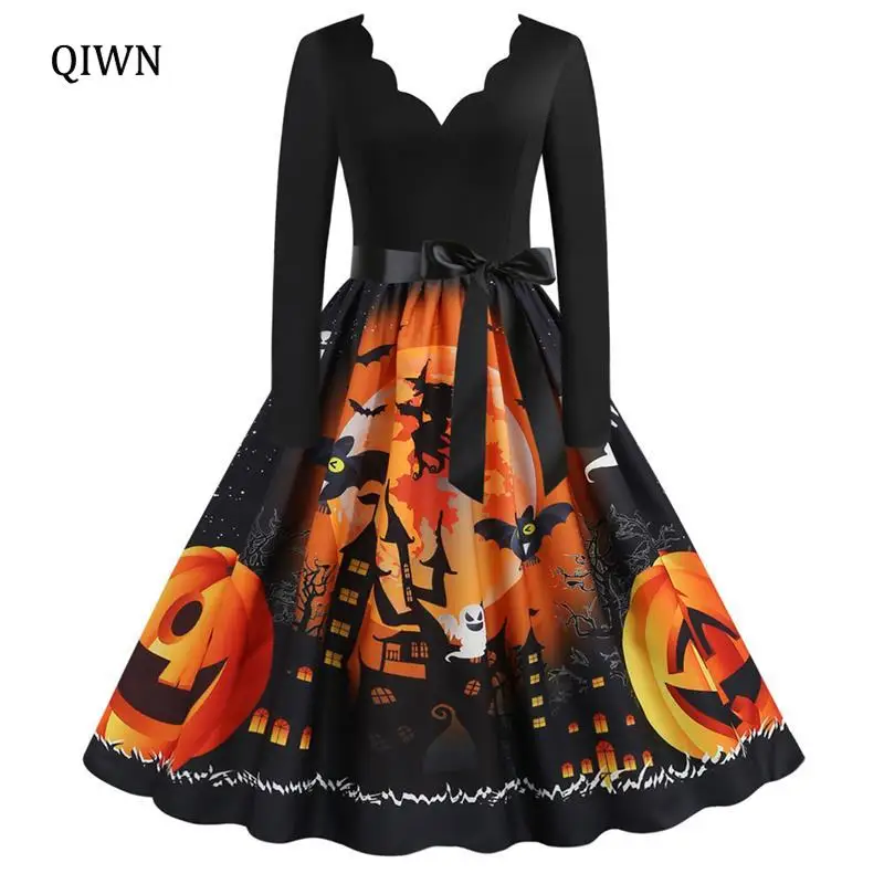 

Женское платье с длинным рукавом, средней длины