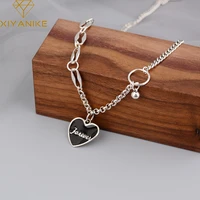 xiyanike silver color korean love unique design irregular chain woman necklace newly ins all match jewelry party gifts