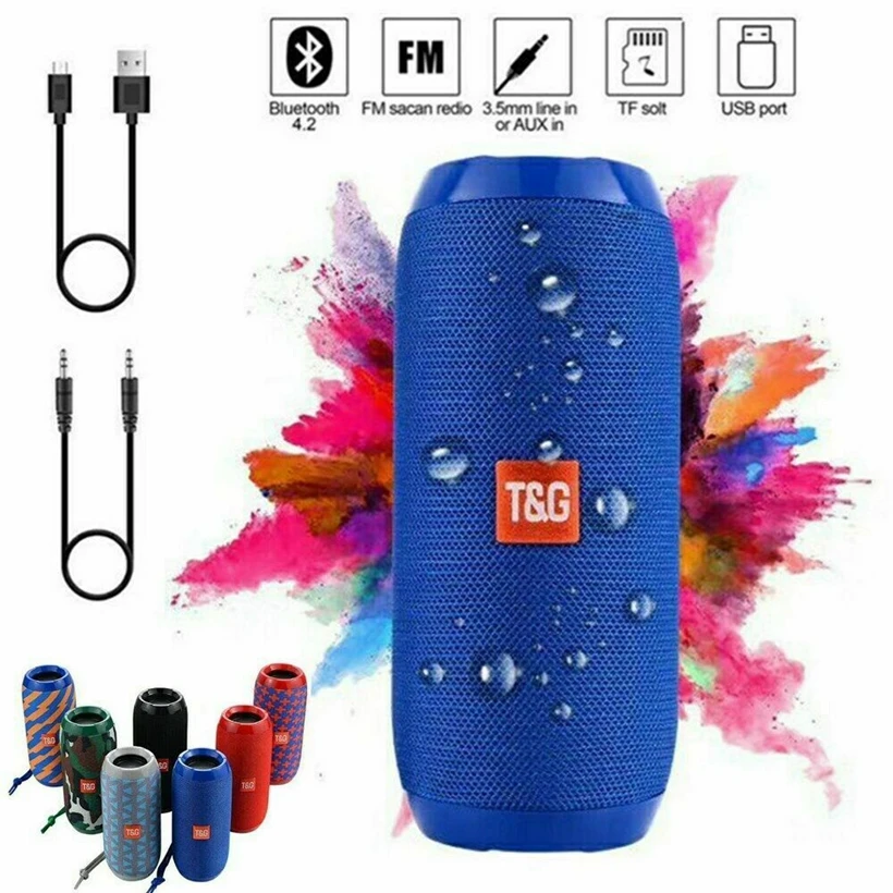 

Wireless Speaker Portable Speaker Waterproof 10W Subwoofer Portable Bluetooth 5.0 Speaker 8D Surround Speaker TF Card/AUX/FM Rad