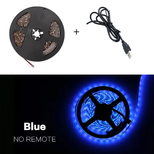 Blue USB Светодиодная лента DC 5 В гибкий светильник 60 Светодиодный s SMD 2835 50 см 1 м 2 м 3 м 4 м 5 м Мини 3Key настольный декор лента ТВ фоновый светильник ing - Испускаемый цвет: Blue