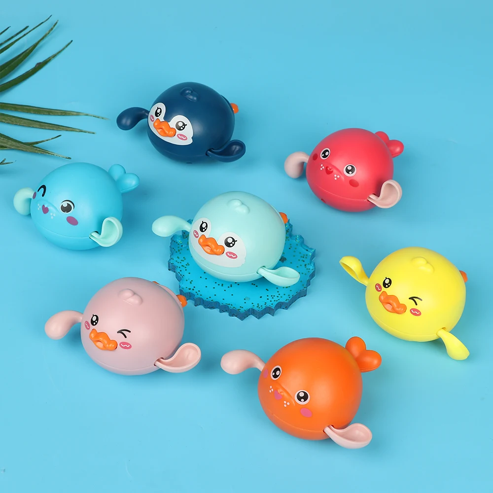 

Cute Baby Bath Toys Water Chain Clockwork Cartoon Animal Yellow Duck Sea Lion Infant Swim Penguin Kids Water Bath Toy