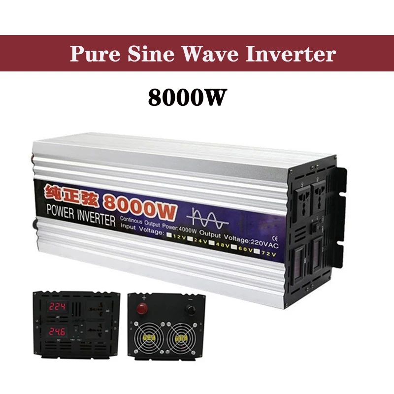 Чистый синусоидальный солнечный инвертор постоянного тока 12 В/24 В в переменный