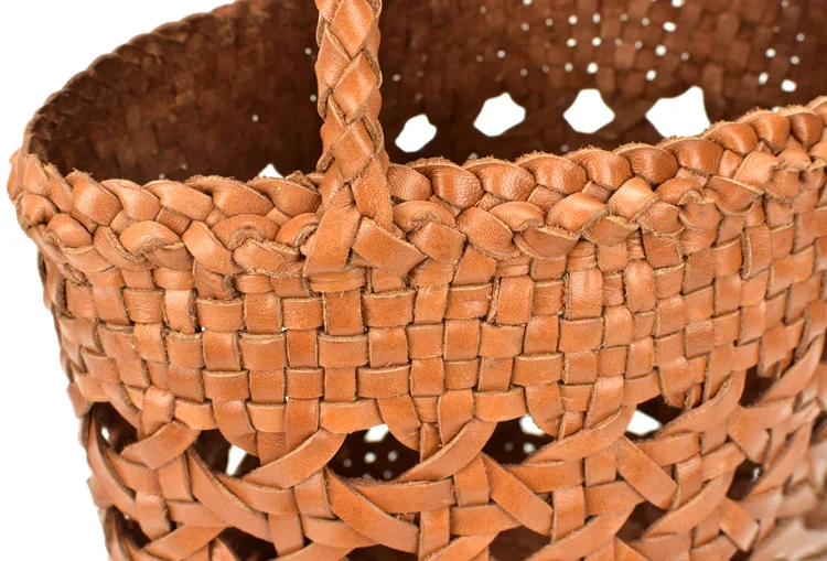 Винтажная Высококачественная тканая сумка-ведро ручной работы из натуральной