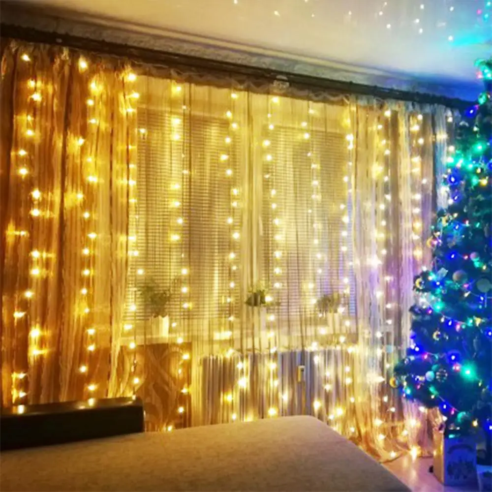 Светодиодный свет шнура 220 В ЕС уличные светящаяся гирлянда Праздничные