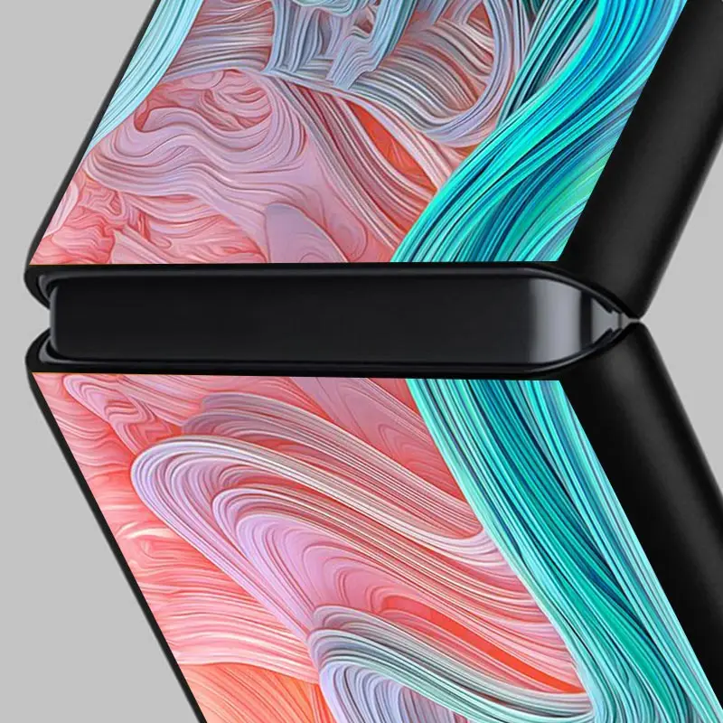 phone case for samsung galaxy z flip cover for zflip 5g cover black hard shell back luxury capa fundas colour marble texture free global shipping