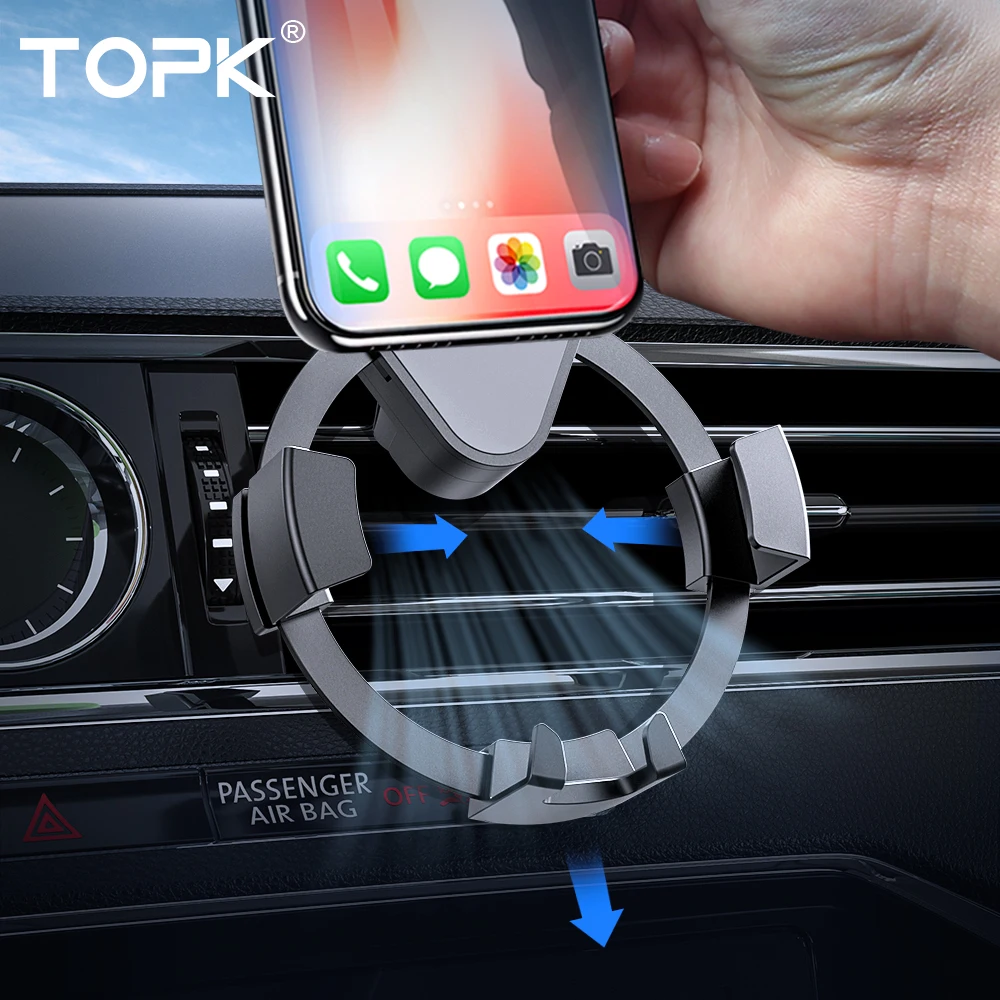 TOPK Gravity Автомобильный держатель для телефона в автомобиле подставка мобильного |