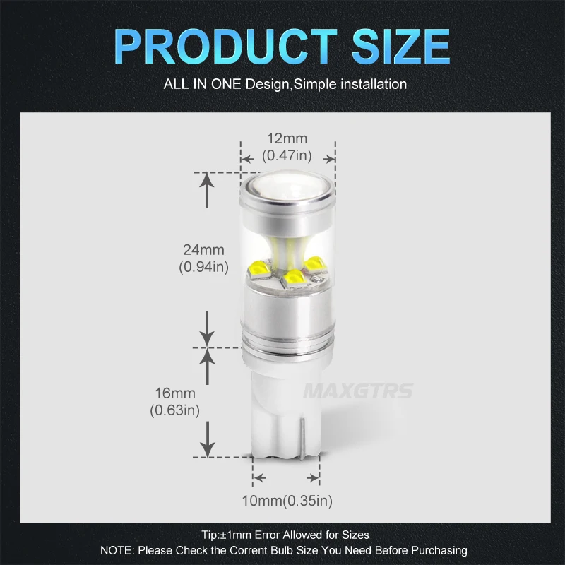 2x супер яркий T10 194 168 W5W 6SMD Cree чип 30 Вт клиновидное основание Автомобильный