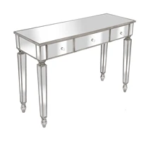 mirror surface dressing table 3 drawers dresser console table density board silver 106x38x76 5cm chic contemporary designus w